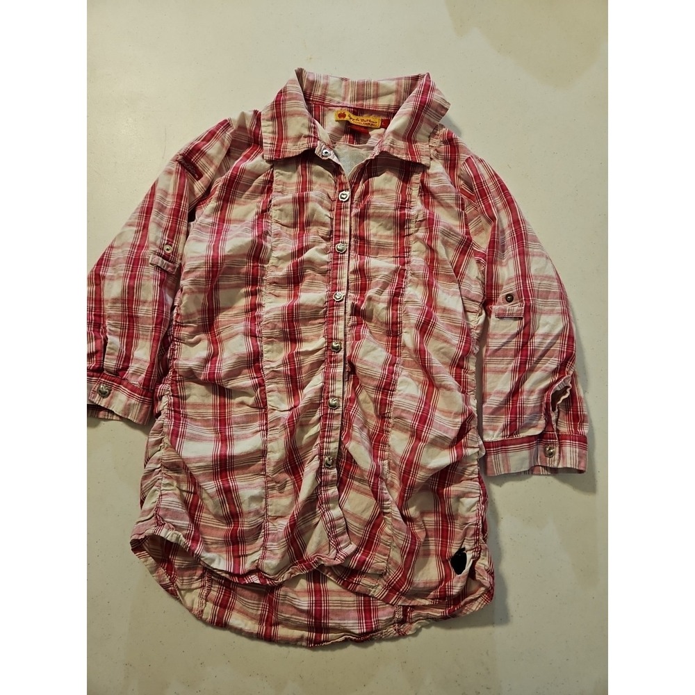 Vintage Apple Bottom  Button Down Shirt Lg Picked Fresh Daily 100% Cotton (A1210